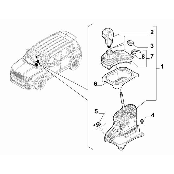 Jeep Renegade 2015-Present Transmission Outer Controls Vessel