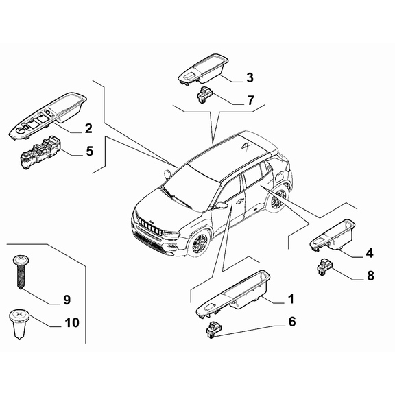 Jeep Avenger 2023-Present Various Control Push Buttons And Switches Ornament