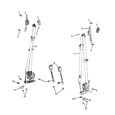 Jeep Wrangler 2018-Present Seat Belts Screw