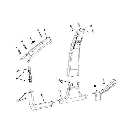 Jeep Cherokee 2014-2018 Panels-Moldings-Scuff Plates, Pillar, Cowl, 1/4 Panel Trim And Cargo Covers Clamping Kit