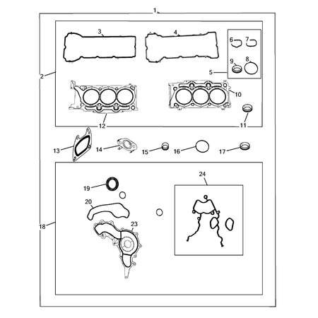 Jeep Grand Cherokee 2021-Present Engine Identification, Service Engines & Engine Service Kits Seal Gasket