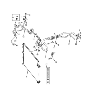 Jeep Cherokee 2014-2018 Air Conditioner And Heater Plumbing Pipe