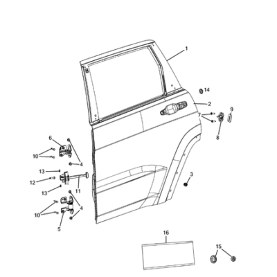 Jeep Grand Cherokee 2021-Present Rear Door Metal Lining