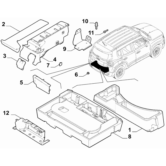 Jeep Renegade 2015-Present Baggage Compartment Interior Trimming Plug