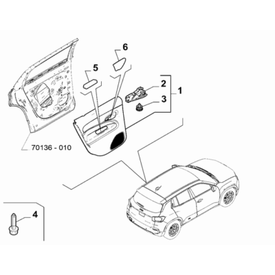 Jeep Avenger 2023-Present Panels For Rear Side Door Panel