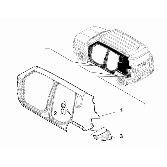 Jeep Renegade 2015-Present Bodyshell, Panels (Central Part) Reinforcement