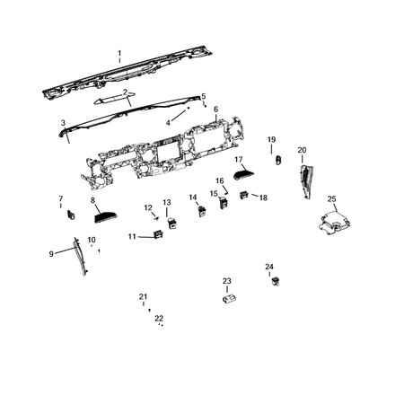 Jeep Wrangler 2018-Present Instrument Panel Screw