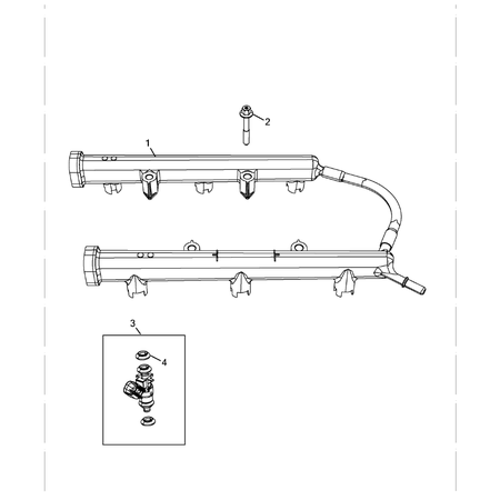 Jeep Wrangler 2018-Present Fuel Rail And Injectors Ring