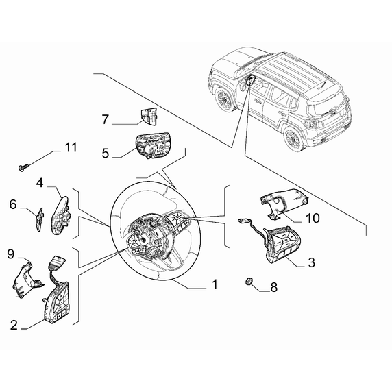 Jeep Renegade 2015-Present Steering Gear Ornament