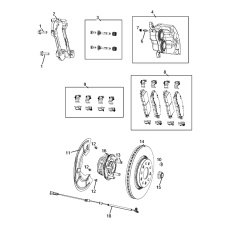 Jeep Wrangler 2018-Present Front Brakes Hub