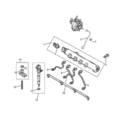 Jeep Cherokee 2014-2018 Fuel Rail And Injectors Pipe