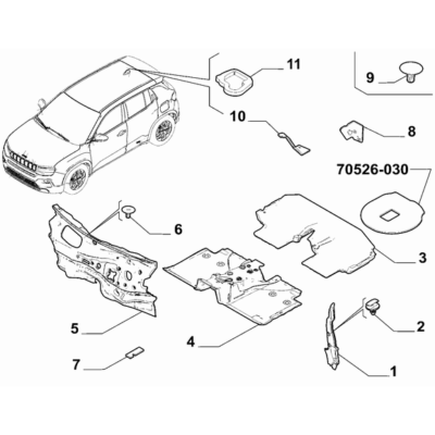 Jeep Avenger 2023-Present Insulation And Padding Lining