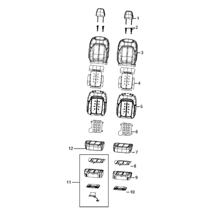 Jeep Grand Cherokee 2021-Present Front Seats – First Row Back Lining