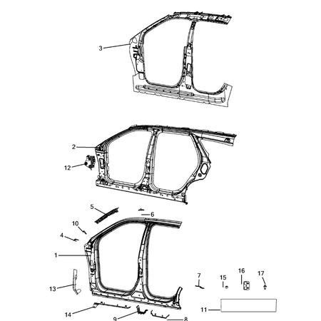 Jeep Grand Cherokee 2021-Present Aperture Panel, Pillar Supports And Cab Back Carrier