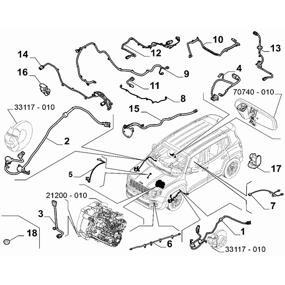 Jeep Renegade 2015-Present Additional Cables Assemblage High Voltage Cable