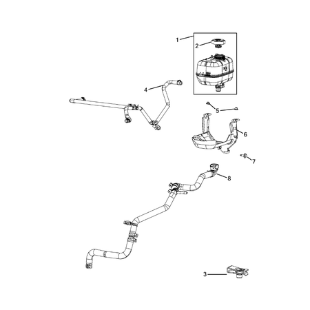 Jeep Wrangler 2018-Present Engine Coolant Reservoir (Bottle) Tank