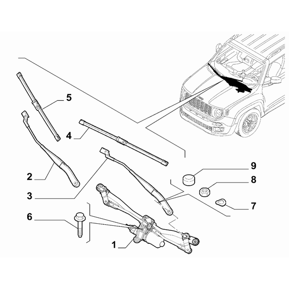 Jeep Renegade 2015-Present Windscreen Wiper Nut