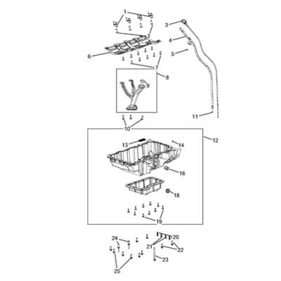 Jeep Wrangler 2018-Present Engine Oiling, Oil Pan And Indicator (Dipstick) Screw