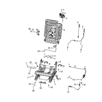 Jeep Grand Cherokee 2021-Present Rear Seats – Second Row Adjusters, Recliners, Shields And Risers Bracket