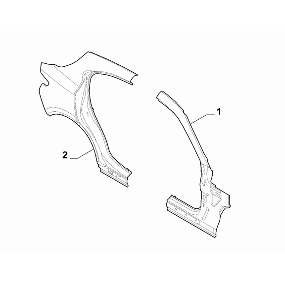 Jeep Avenger 2023-Present Bodyshell, Panels (Central Part) Rear Fender