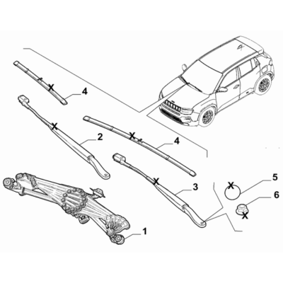 Jeep Avenger 2023-Present Windscreen Wiper Wiper Arm