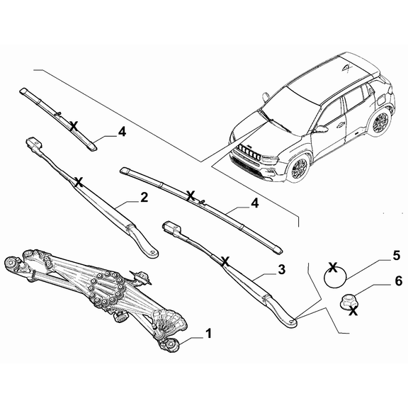 Jeep Avenger 2023-Present Windscreen Wiper Nut