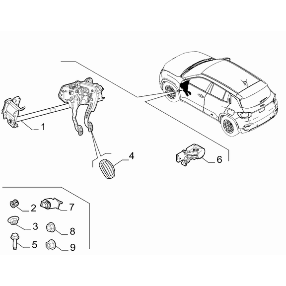 Jeep Avenger 2023-Present Foot Brake Control Screw