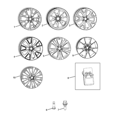 Jeep Cherokee 2014-2018 Wheels, Tires And Hardware Set Of Screws