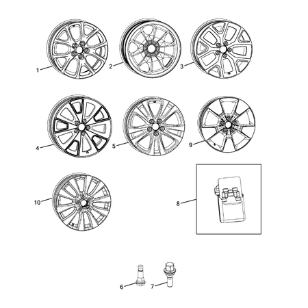 Jeep Cherokee 2014-2018 Wheels, Tires And Hardware Stud