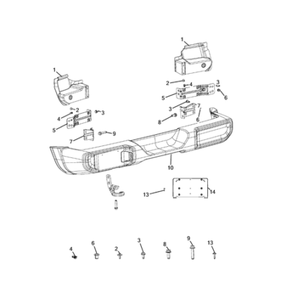 Jeep Wrangler 2018-Present Rear Bumper And Fascia Rear Bumper