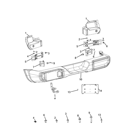 Jeep Wrangler 2018-Present Rear Bumper And Fascia Screw