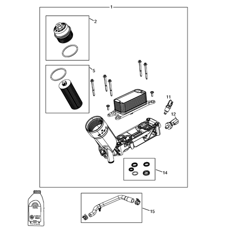 Jeep Cherokee 2014-2018 Engine Oiling, Oil Pan And Indicator (Dipstick) Adapter