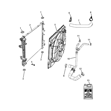 Jeep Grand Cherokee 2011-2020 Radiator And Related Parts; Charge Air Cooler Electrofan