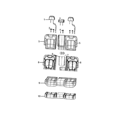 Jeep Grand Cherokee 2021-Present Rear Seats – Second Row Cushion Lining