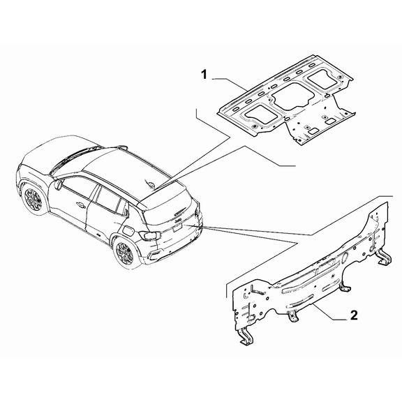 Jeep Avenger 2023-Present Bodyshell,Structure (Rear Part) Framing