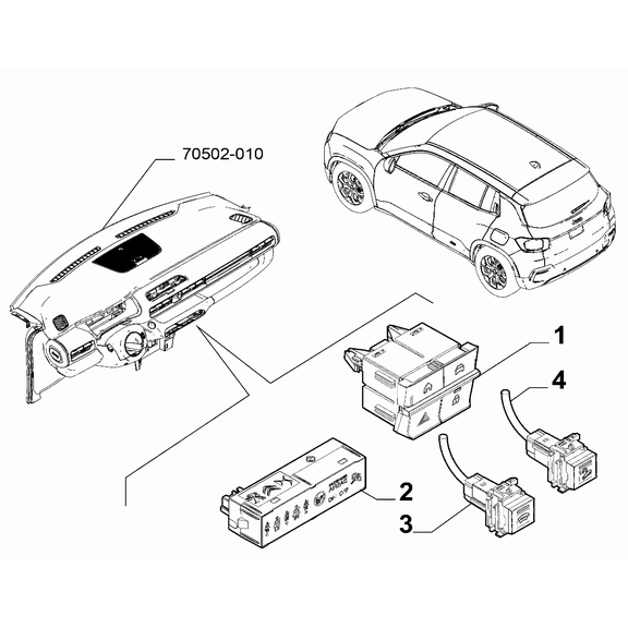 Jeep Avenger 2023-Present Various Control Push Buttons And Switches Switch