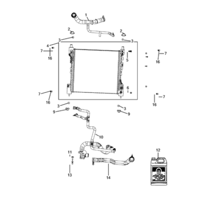 Jeep Grand Cherokee 2021-Present Radiator And Related Parts; Charge Air Cooler Hose