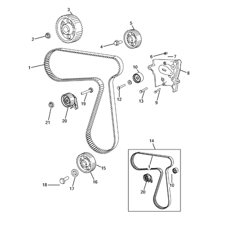 Jeep Cherokee 2014-2018 Timing Belt/Chain And Cover And Balance Shaft Screw