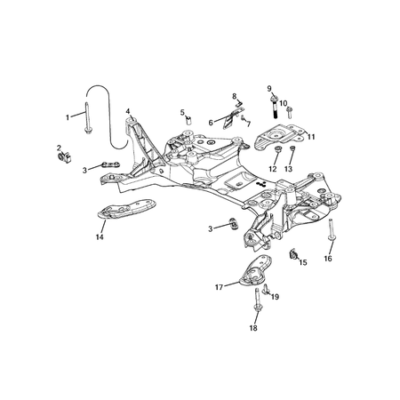 Jeep Cherokee 2014-2018 Front Suspension, Strut And Cradle Screw