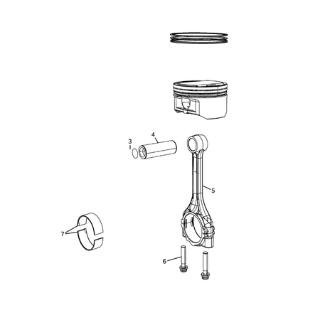 Jeep Grand Cherokee 2021-Present Crankshaft, Piston, Drive Plate, Flywheel, And Damper Connecting Rod