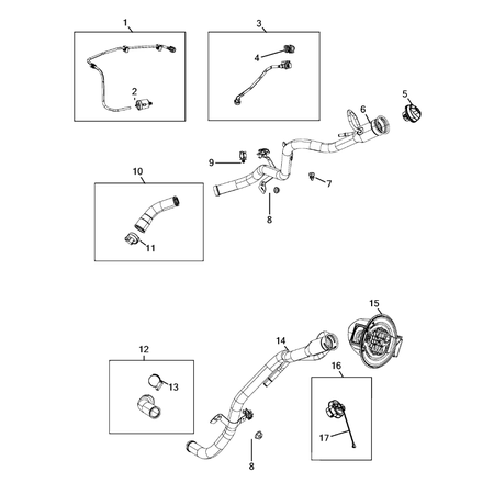 Jeep Cherokee 2014-2018 Fuel Tank Filler Tube Clamping Kit