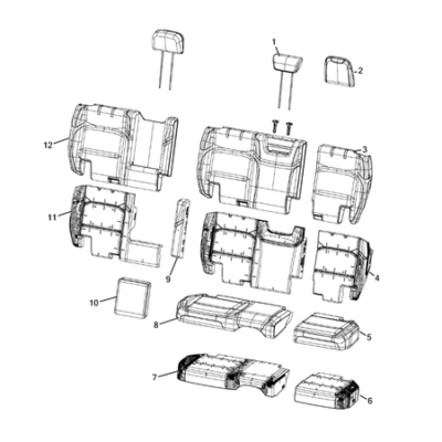 Jeep Wrangler 2018-Present Rear Seats – Second Row Cushion Lining