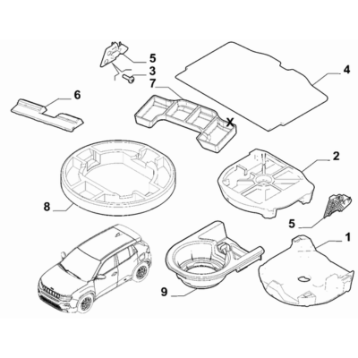 Jeep Avenger 2023-Present Baggage Compartment Interior Trimming Pad