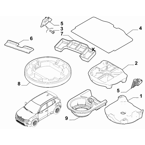 Jeep Avenger 2023-Present Baggage Compartment Interior Trimming Screw