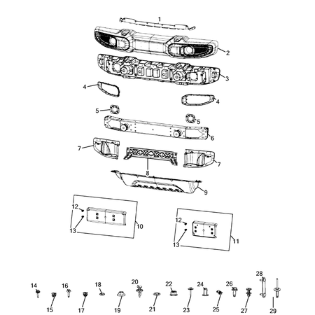 Jeep Wrangler 2018-Present Front Bumper And Fascia Nut