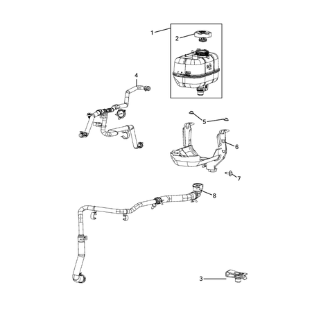 Jeep Wrangler 2018-Present Engine Coolant Reservoir (Bottle) Hose