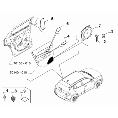 Jeep Avenger 2023-Present Accesory For Panels Rear Door Ornament