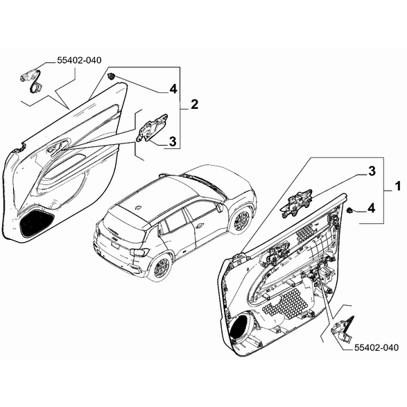 Jeep Avenger 2023-Present Interior Panels For Front Side Doors Panel