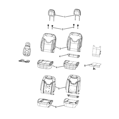 Jeep Compass 2017-Present Front Seats – First Row Panel