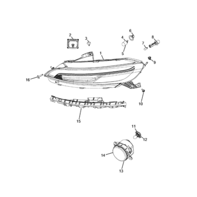 Jeep Cherokee 2014-2018 Lamps-Interior And Exterior Seal Gasket